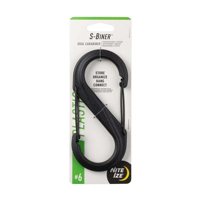 NITE IZE DUAL CARABINER PLASTIC BLK NO6