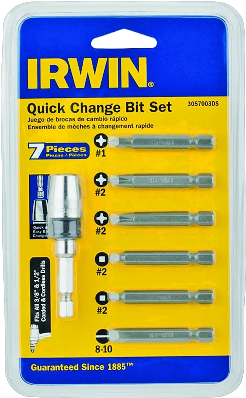 IRWIN Irwin 3057003DS Bit Set, 7-Piece, Quick Change, Metal TOOLS IRWIN