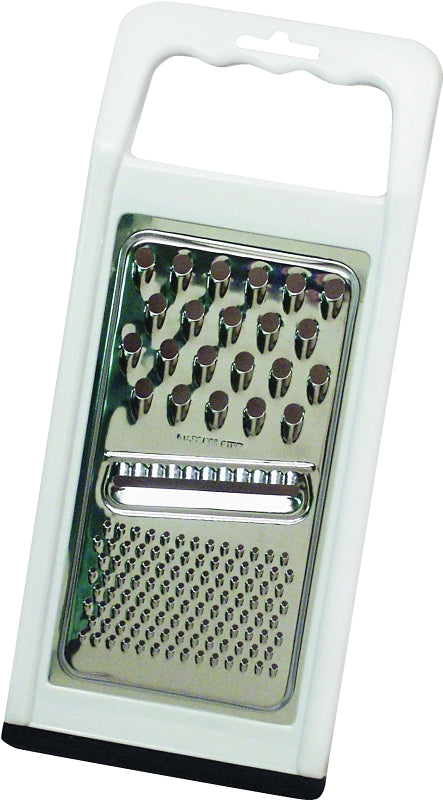 CHEF CRAFT Chef Craft 21005 Grater, 5 in OAW, 11 in OAH, Plastic/Stainless Steel, White