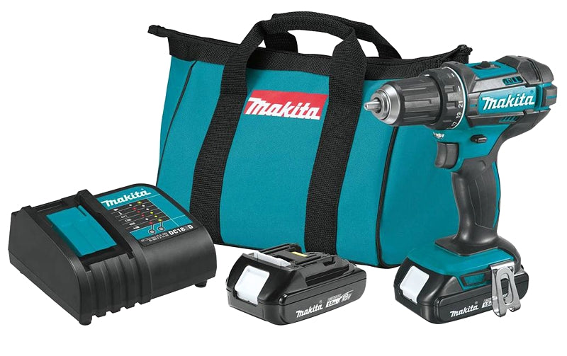 MAKITA Makita LXT XFD10SY Driver Drill Kit, Battery Included, 18 V, 1.5 Ah, 1/2 in Chuck, Ratcheting Chuck