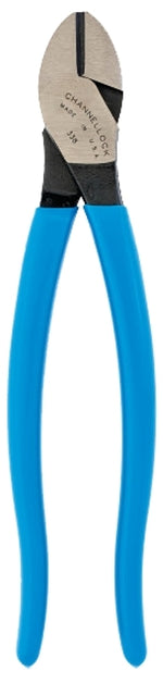 CHANNELLOCK Channellock 338 Diagonal Cutting Plier, 8 in OAL, Blue Handle, Ergonomic Handle, 1.18 in W Jaw, 0.79 in L Jaw