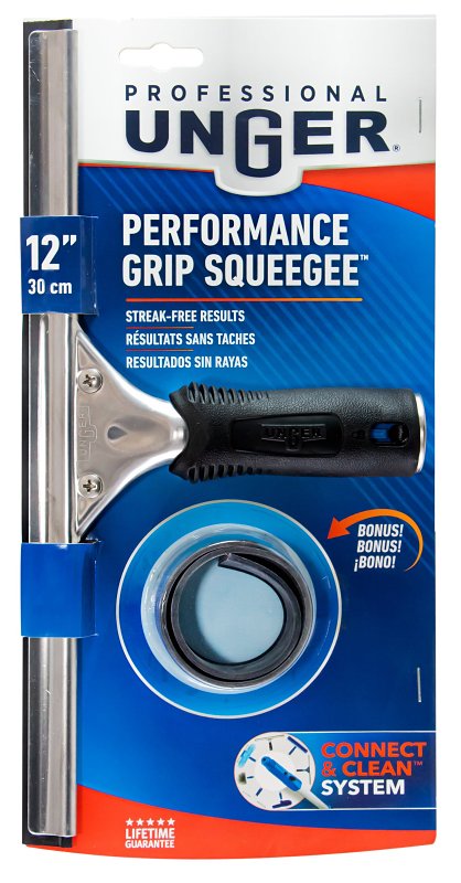 UNGER INDUSTRIAL Unger Professional 981010 Window Squeegee, 12 in Blade, Poly Blade CLEANING & JANITORIAL SUPPLIES UNGER INDUSTRIAL