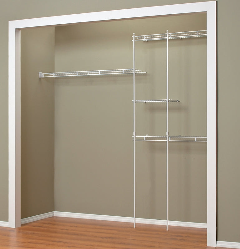 CLOSETMAID ClosetMaid 1628 Closet Organizer Kit, 96 in W x 12 in D x 70 in H Dimensions, Steel, White