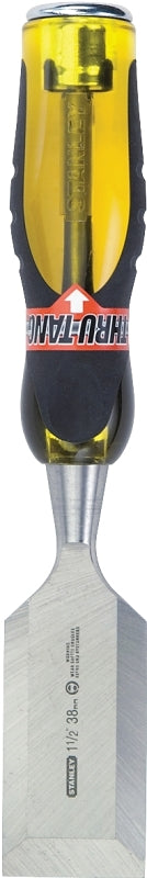 STANLEY TOOLS STANLEY Fatmax Thru-Tang 16-980 Chisel, 1-1/2 in Tip, 9 in OAL, Carbon Steel Blade, Ergonomic Handle TOOLS STANLEY TOOLS