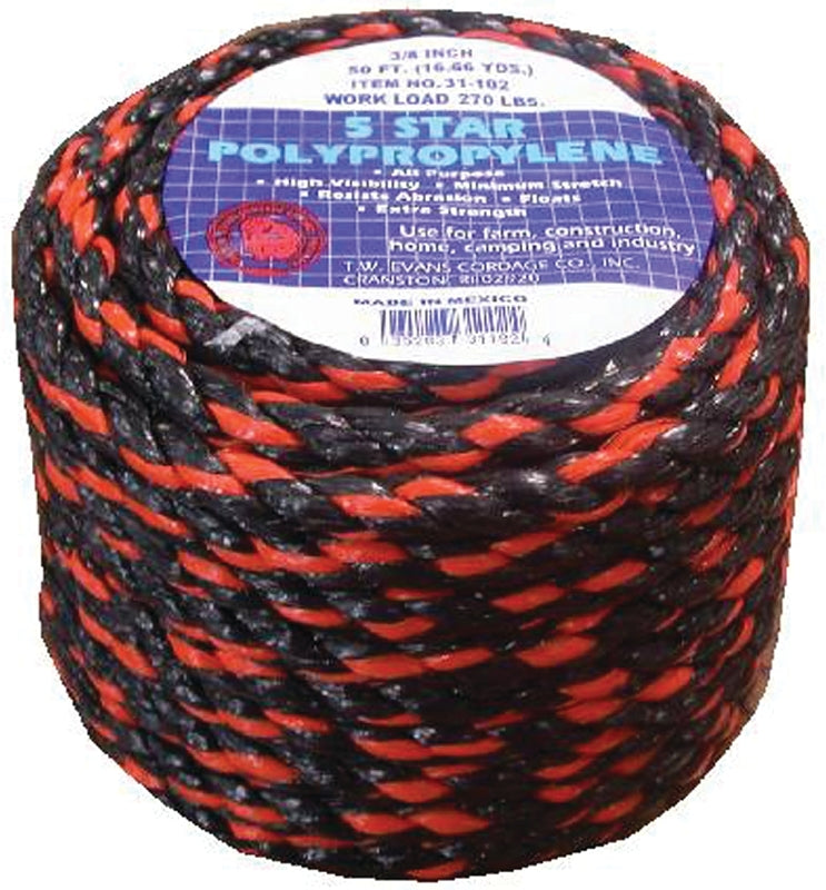 TW EVANS CORDAGE T.W. Evans Cordage 31-133 Truck Rope, 1/2 in Dia, 100 ft L, 270 lb Working Load, Polypropylene HARDWARE & FARM SUPPLIES TW EVANS CORDAGE