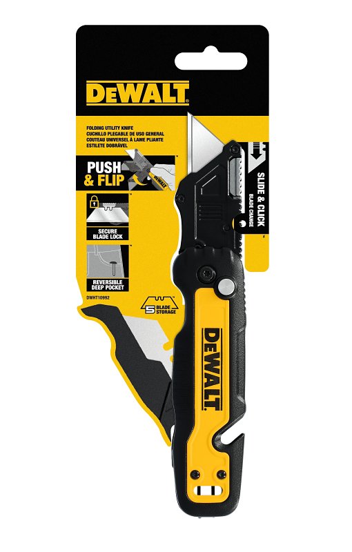 DEWALT DEWALT DWHT10992 Push and Flip Utility Knife Set, 2-1/4 in L Blade, 3/4 in W Blade, Carbon Steel Blade, Ergonomic Handle