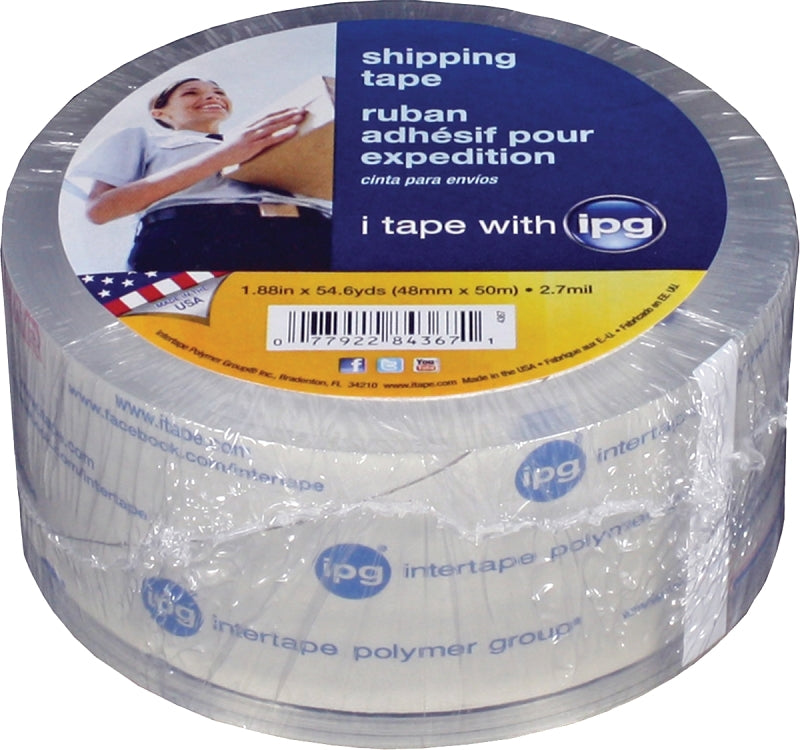 IPG IPG 4367 Shipping Tape, 54.6 yd L, 1.88 in W, Polypropylene Backing, Clear PAINT IPG