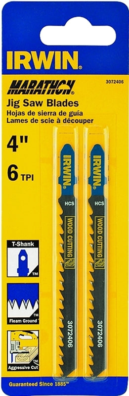IRWIN Irwin 3072406 Jig Saw Blade, 4 in L, 6 TPI TOOLS IRWIN