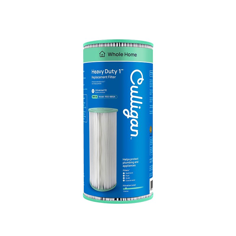 CULLIGAN SALES Culligan R50-BBSA Filter Cartridge, 50 um Filter, Pleated Polyester Cartridge Filter Media