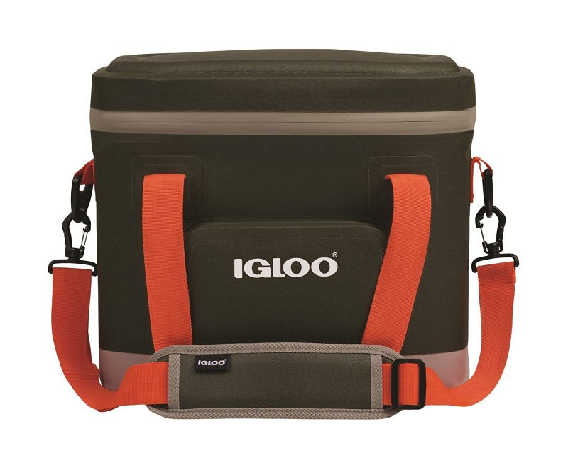 IGLOO Igloo Trailmate 18 Series 66758 Backpack Cooler, 18 Cans Capacity, EVA/Polyester, Deep Oil Green/Safety Orange/Sandstone OUTDOOR LIVING & POWER EQUIPMENT IGLOO