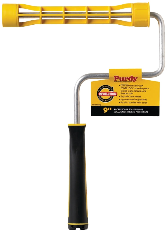 PURDY Purdy 14A751129 Roller Frame, 9 in L Roller, Plastic Handle, Ergonomic Handle PAINT PURDY