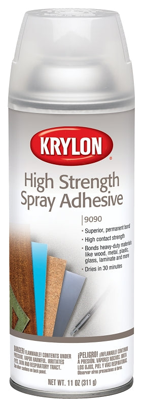 KRYLON Krylon K09090000 Spray Adhesive, Clear, 2 hr Curing, 11 oz