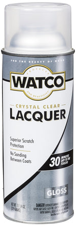 WATCO Watco 63081 Lacquer Spray Paint, Gloss, Liquid, Clear, 11.25 oz, Aerosol Can