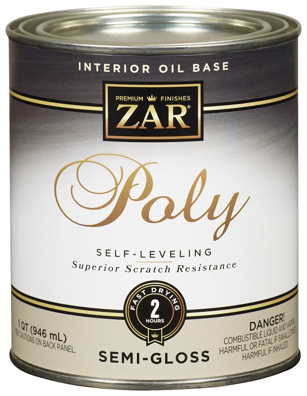 ZAR ZAR 33012 Polyurethane, Semi-Gloss, Liquid, Clear, 1 qt, Can PAINT ZAR