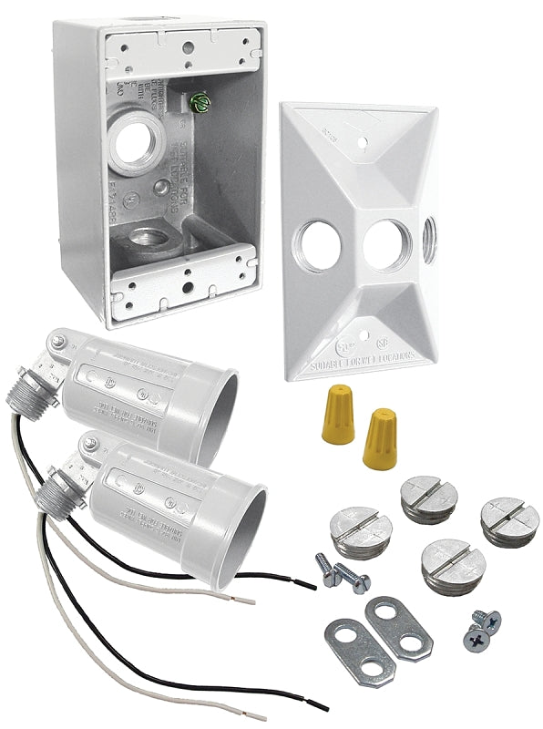 HUBBELL Hubbell 5818-6 Flood Light Kit, 3.336 in L x 10 in W x 4.594 in H Dimensions, White Fixture