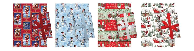 SANTAS FOREST Santas Forest 67901 Traditional Gift Wrap, Paper, Assorted, Matte