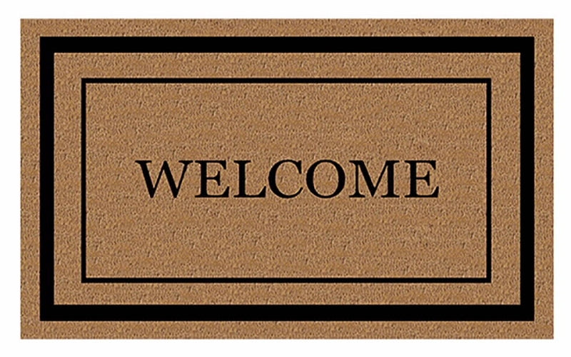 SPORTS LICENSING SOLUTIONS Fanmats 58773 Door Mat with Border, 30 in L, 18 in W, Black Flocked Pattern, Coir Surface