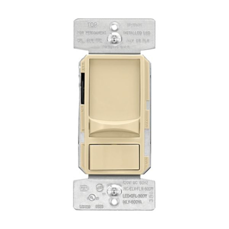 EATON-COOPER WIRING Eaton Wiring Devices SUL06P-V-KB-L Slide Dimmer, 120 V, 300, 600 W, CFL, Halogen, Incandescent, LED Lamp, 3-Way, Ivory ELECTRICAL EATON-COOPER WIRING