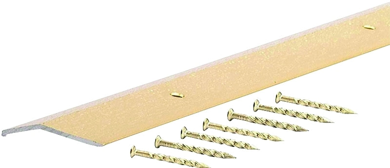 M-D M-D 79079 Carpet Trim, 36 in L, 1-3/8 in W, Fluted Surface, Aluminum, Satin Brass