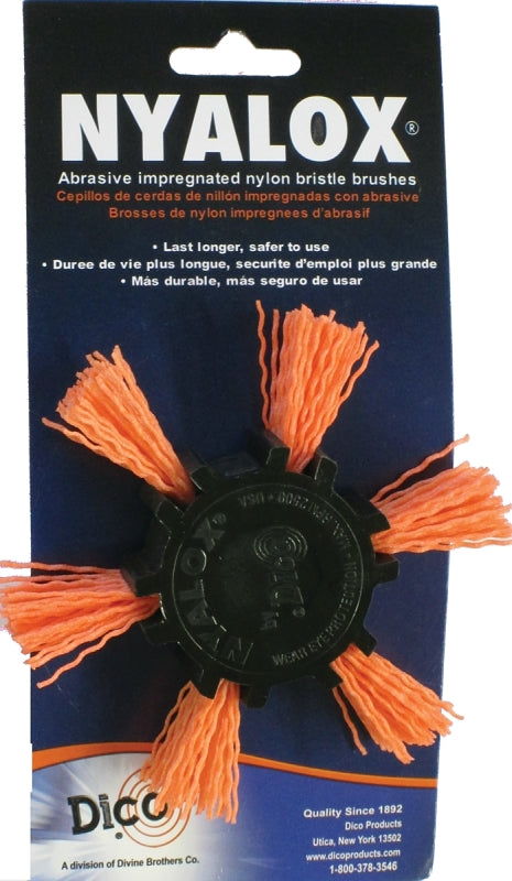 DICO PRODUCTS Dico 541-782-4 Flap Wheel Brush, Nylon Bristle, 4 in Dia, 1/4 in Arbor/Shank AUTOMOTIVE DICO PRODUCTS