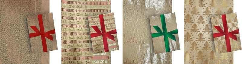 SANTAS FOREST Santas Forest 67907 Kraft Wrap, Kraft Paper, Assorted Foil, Matte HOLIDAY & PARTY SUPPLIES SANTAS FOREST