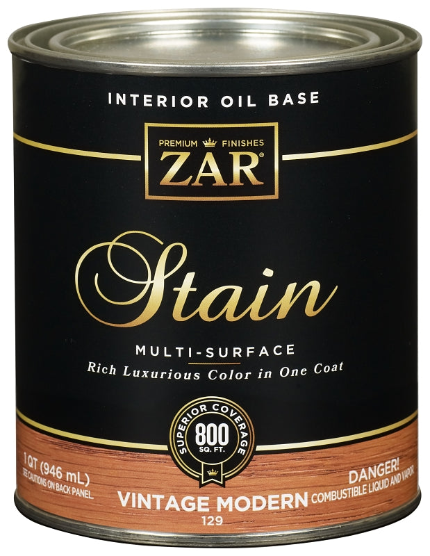 ZAR ZAR 12912 Wood Stain, Amber, Liquid, 1 qt, Can PAINT ZAR