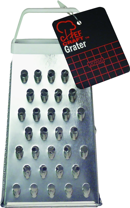 CHEF CRAFT Chef Craft 21387 Grater, 3-1/2 in OAW, 8 in OAH, Plastic/Stainless Steel, White