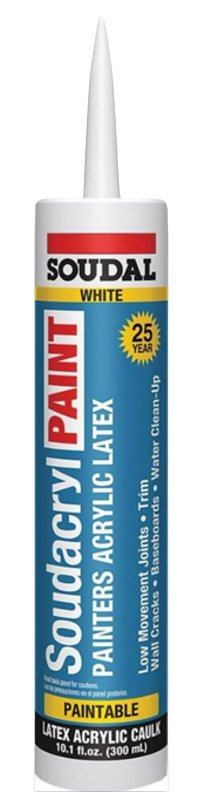 SOUDAL Soudal 146729 Soudacryl Caulk, White, 40 to 110 deg F, 10.1 oz Cartridge PAINT SOUDAL