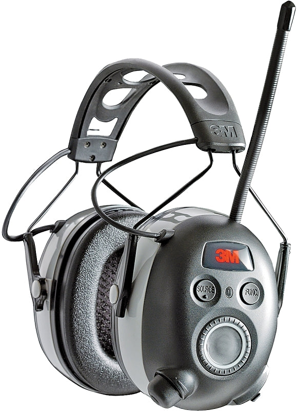 3M 3M Worktunes 7100097024 Wireless Hearing Protector, 24 dB NRR, AM/FM Radio Band, Black/Silver