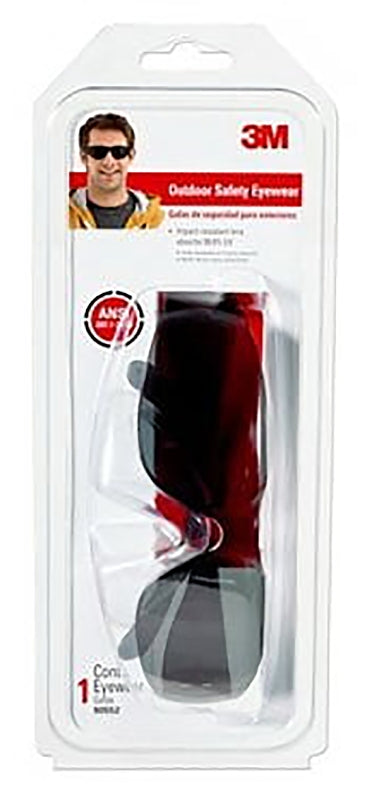 3M 3M TEKK Protection 90552-00000B Safety Eyewear, Anti-Scratch Lens, Polycarbonate Lens, Wraparound Frame, Black Frame