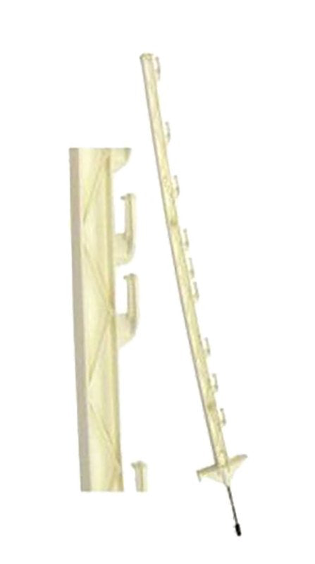 GALLAGHER POWER FENCE, Gallagher G72413 Tread-In Double Foot Post, 39 in OAH, Plastic, White
