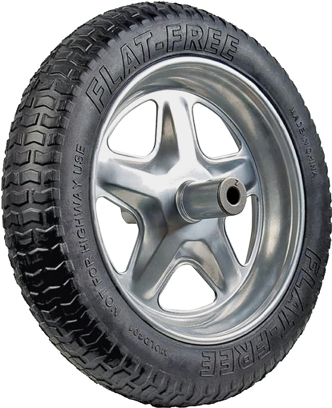 JACKSON Jackson SFFTCC Flat-Free Tire, 16 in Dia Tire, 3-1/2 in W Tire, Rubber Tire