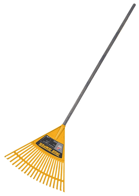 TRUE TEMPER True Temper KLRO Kid's Poly Leaf Rake, 2-1/4 in L Head, 18 in W Head, 20-Tine, Poly Head, 42 in L Handle
