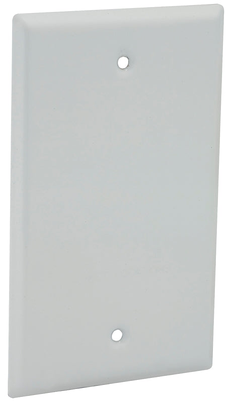 HUBBELL Bell Outdoor 5173-1 Cover, 4-17/32 in L, 2-25/32 in W, 1-Gang, Aluminum, White, Powder-Coated