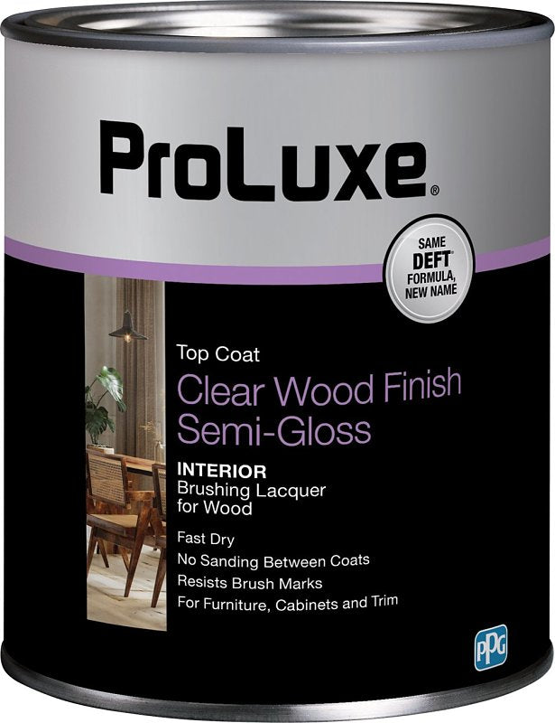 PROLUXE ProLuxe PLX011/04 Lacquer, Semi-Gloss, Liquid, Clear, 1 qt