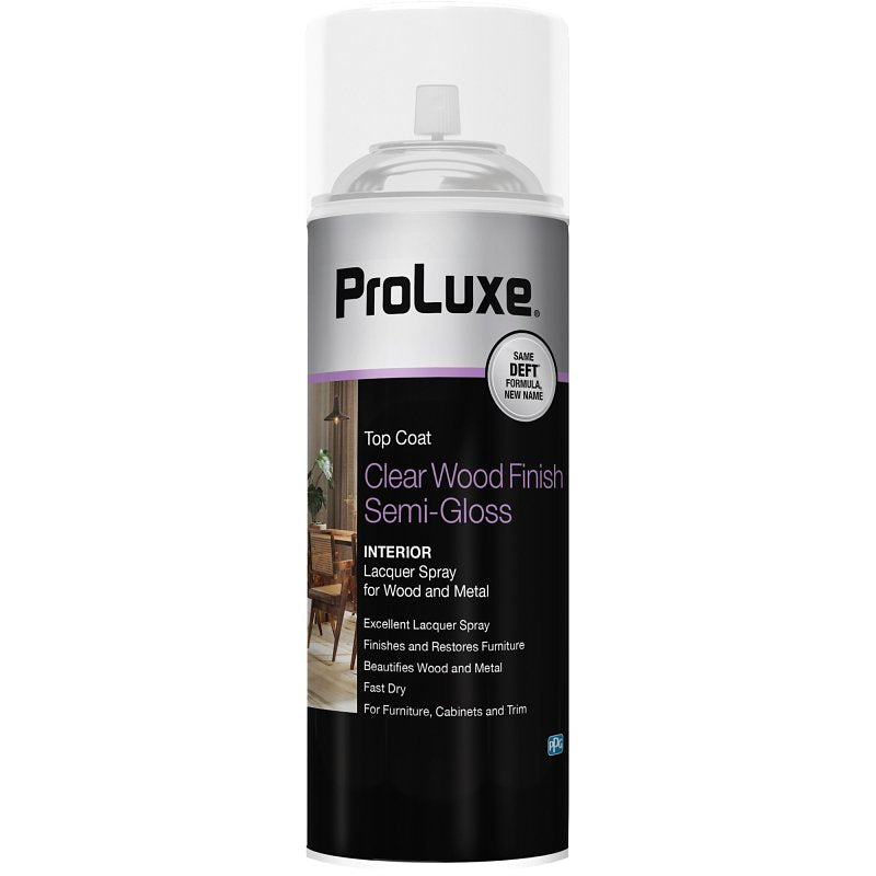 PROLUXE ProLuxe PLX011S/54 Lacquer Spray, Semi-Gloss, Aerosol, Clear, 12.25 oz Can PAINT PROLUXE