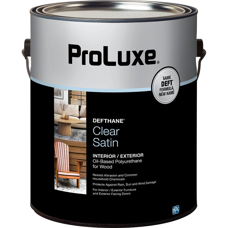 PROLUXE ProLuxe Defthane PLX25/01 Polyurethane, Satin, Liquid, Clear, 1 gal PAINT PROLUXE