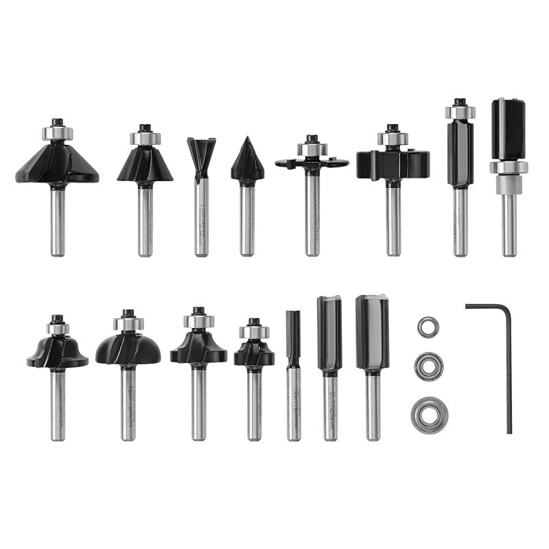 S-B POWER TOOL Bosch RBS015MBS Router Bit Set, 1/4 in Dia Shank, Carbide TOOLS S-B POWER TOOL