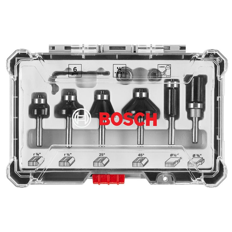 S-B POWER TOOL Bosch RBS006TES Router Bit Set, 6-Piece, Steel TOOLS S-B POWER TOOL