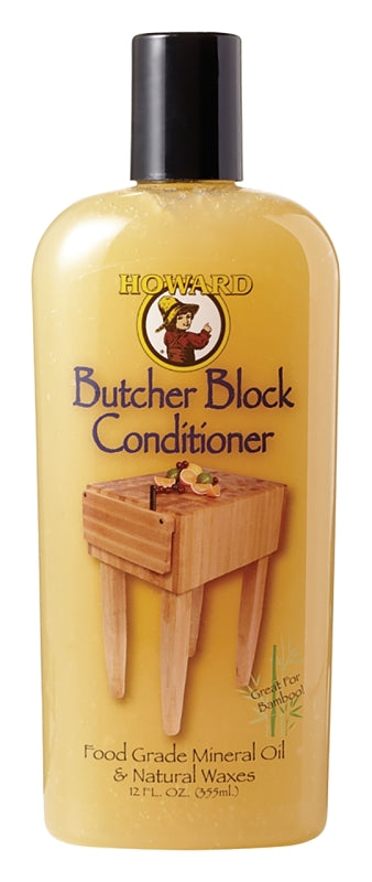 HOWARD Howard BBC012 Butcher Block Conditioner, Light Tan, Gel, 12 oz, Bottle PAINT HOWARD