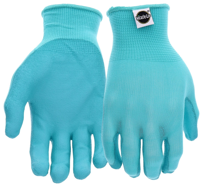 MIRACLE-GRO Miracle-Gro MG37164-W-ML Breathable, Lightweight Grip Gloves, Women's, M/L, Elastic Knit Cuff, Polyurethane Coating