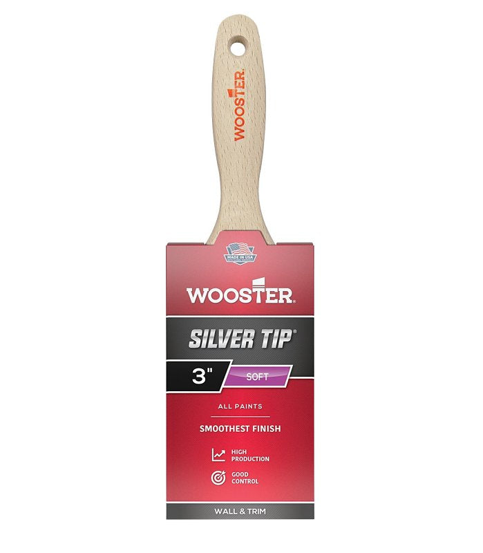 WOOSTER BRUSH Wooster GripTech MAX Series G5222-3 Paint Brush, 3 in W, Flat Brush, Polyester Bristle