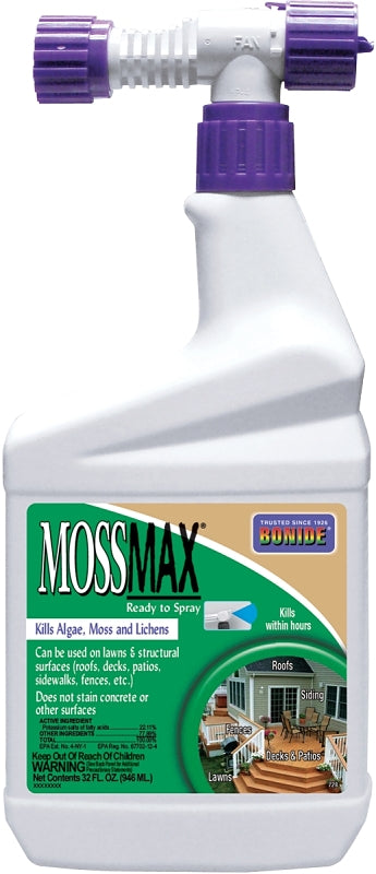 BONIDE Bonide MossMax RTS 728 Moss and Algae Killer, Liquid, Light Yellow, 1 qt LAWN & GARDEN BONIDE