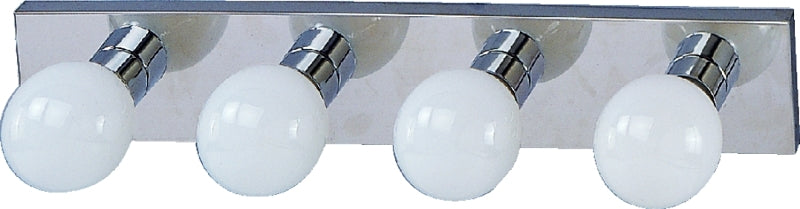VAXCEL INTERNATIONAL Boston Harbor V5CH043L Vanity Bar Fixture, 100 W, 4-Lamp, G Lamp, Steel Fixture, Polished Chrome Fixture ELECTRICAL VAXCEL INTERNATIONAL