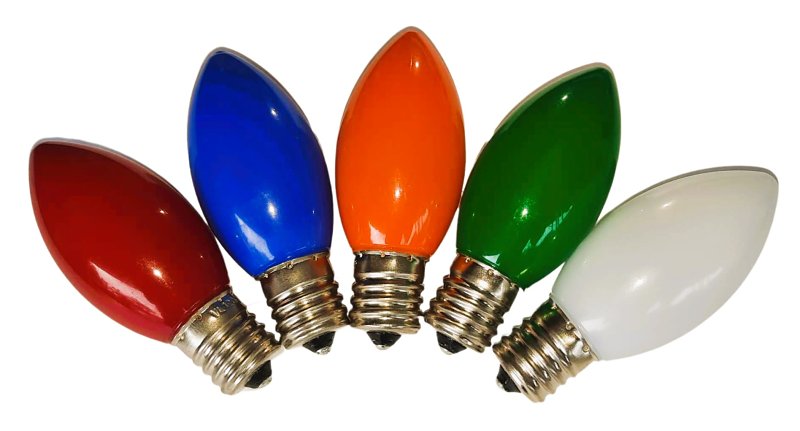 SANTAS FOREST Santas Forest 27780 Filament Bulb, C7 Lamp Base, Multi-Color