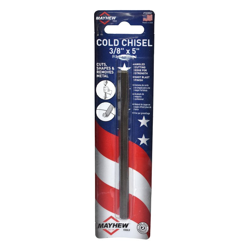 MAYHEW TOOLS Mayhew 10302 Cold Chisel, 3/8 in Tip, 7-3/4 in OAL, Steel Blade