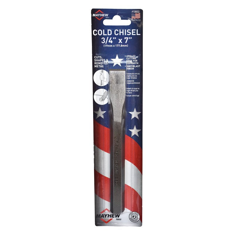 MAYHEW TOOLS Mayhew 10602 Cold Chisel, 3/4 in Tip, 7 in OAL, Steel Blade
