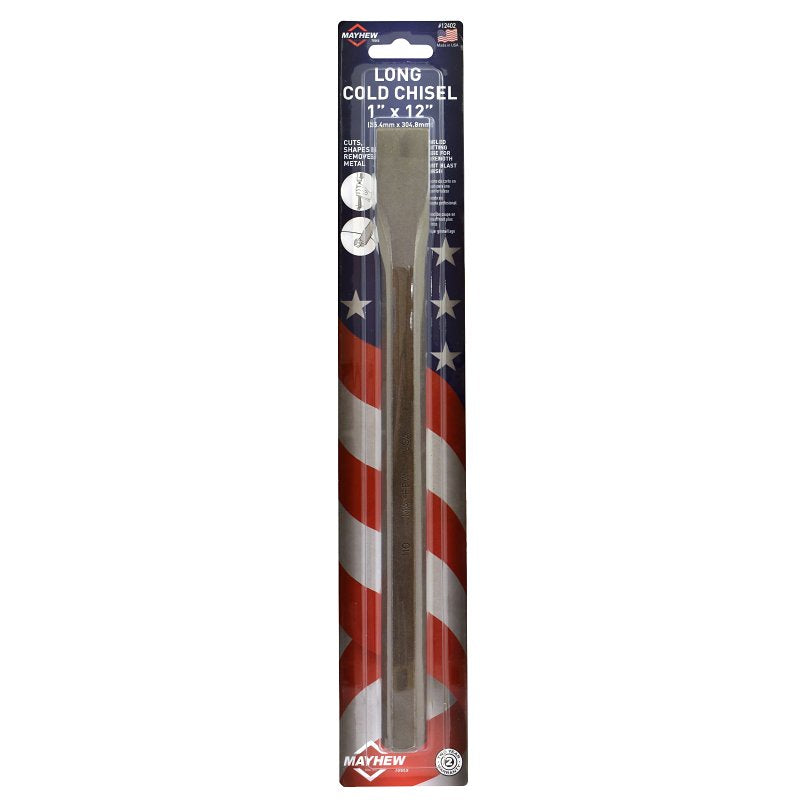 MAYHEW TOOLS Mayhew 12402 Cold Chisel, 12 in L Blade, 1 in Tip, 12 in OAL, Steel Blade PAINT MAYHEW TOOLS
