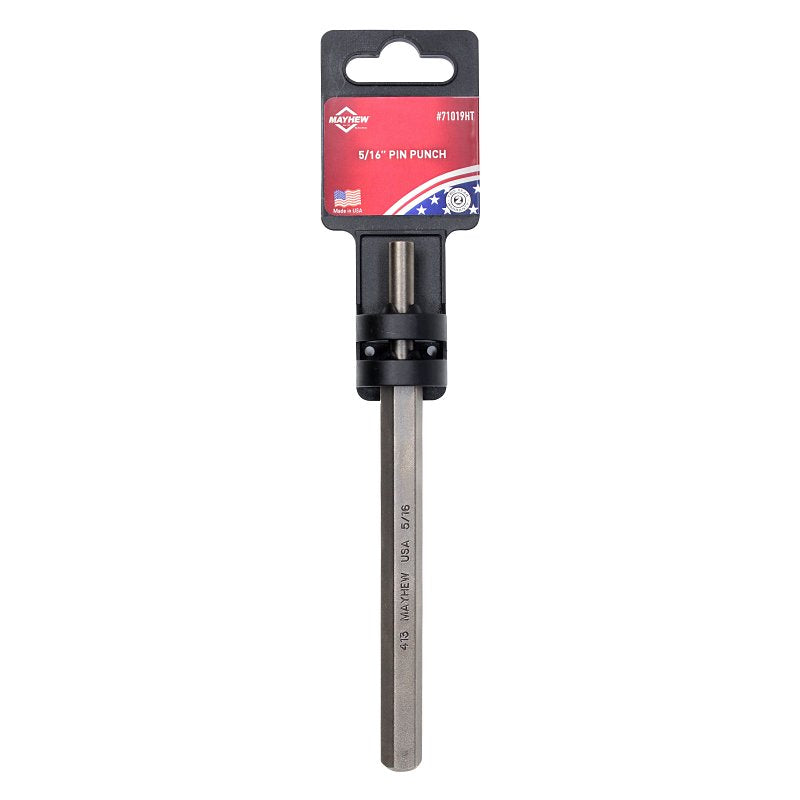 MAYHEW TOOLS Mayhew 71019HT Pin Punch with Hand Tag, 5/16 in W x 1-1/4 in L Tip, 6 in L, 7/16 in Dia Shank, Hex Shank