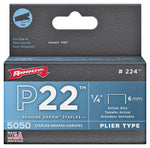 ARROW Arrow P22 Series 224 Staple, 7/16 in W Crown, 1/4 in L Leg